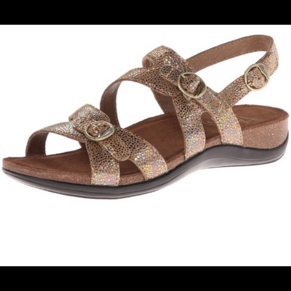 Dansko Sparkle Tan Leather Sandals Size 39